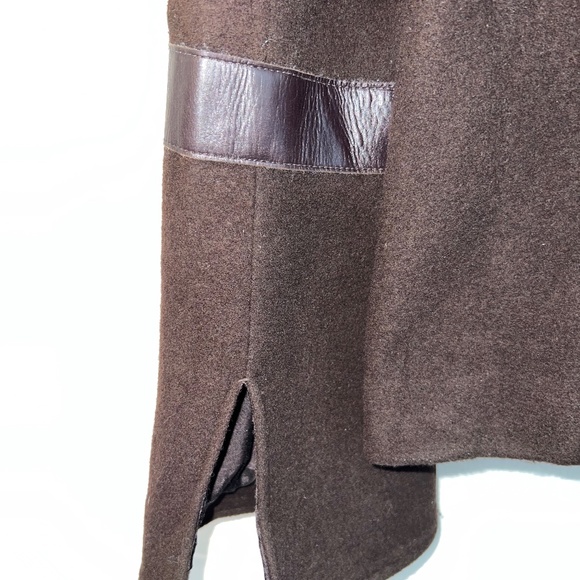 Rudsak - Vintage Short Peacoat - In Brown Leather, Wool and Rabbit Fur - 80% OFF - Picture 14 of 16